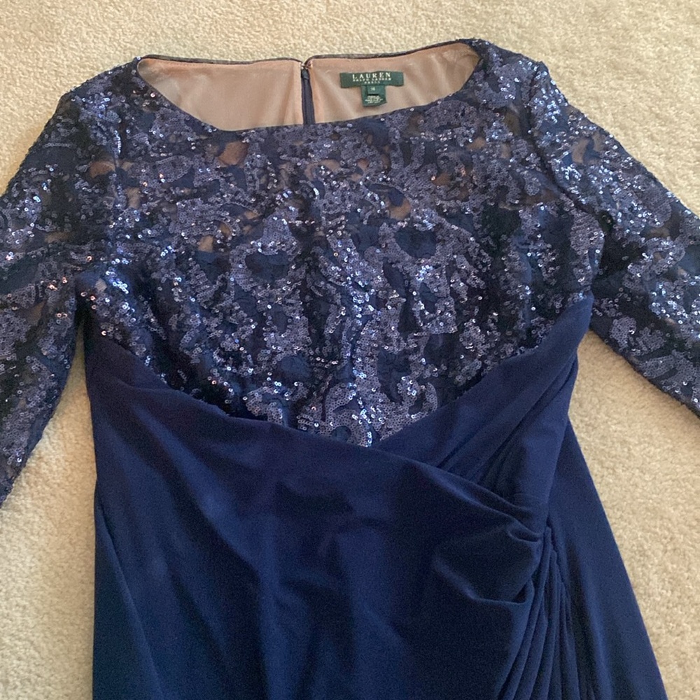 Ralph Lauren size 16 dark blue sequin dress - Picture 12 of 12